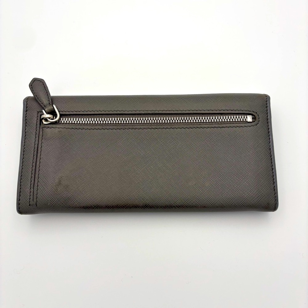 Prada Grey Saffiano Leather Wallet - Picture 2 of 9
